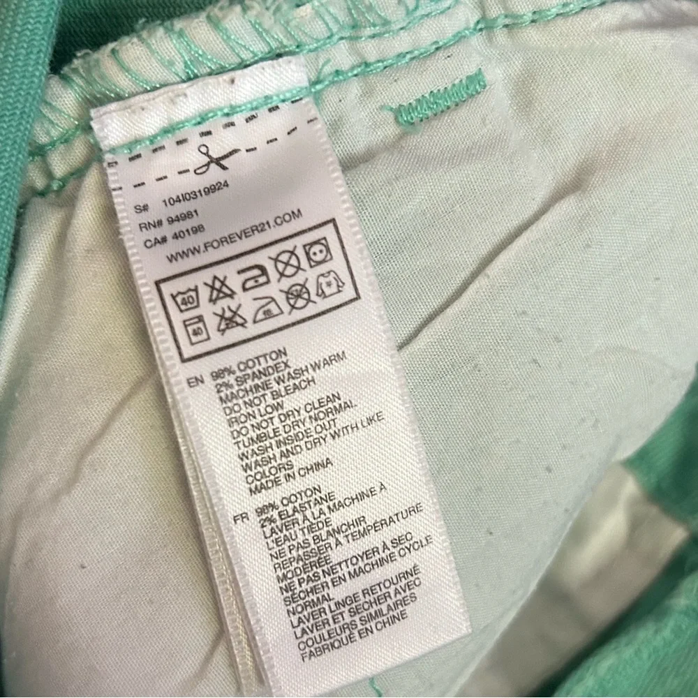 F21 turquoise denim shorts
